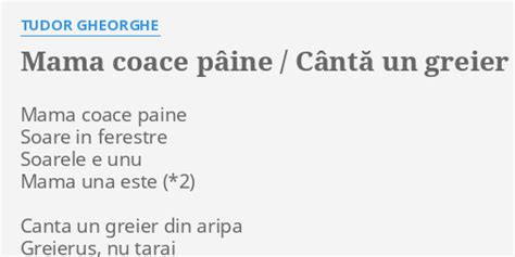 mama coace paine tudor gheorghe|Mama coace pâine / Cântă un greier / Stea, stea, logostea by .